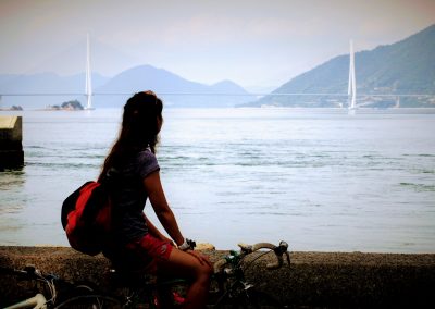 Miho looking at the quiet beauty of the Seto Inland Sea