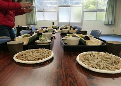 Soba noodles in a Japanese cooking class