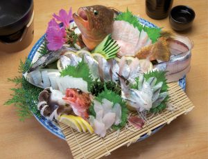 Traditional Japanese food on the Shimanami Kaido