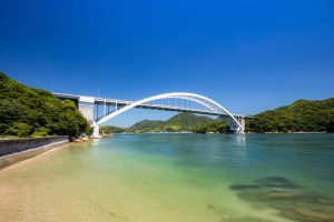 A bride on the Shimanami Kaido