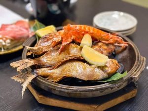 Traditional Japanese food on the Shimanami Kaido