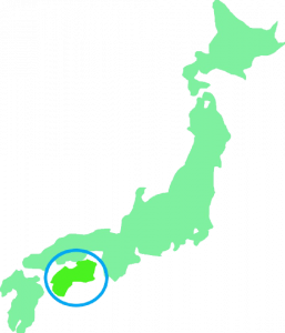A map of Japan to show that Shikoku is in the south